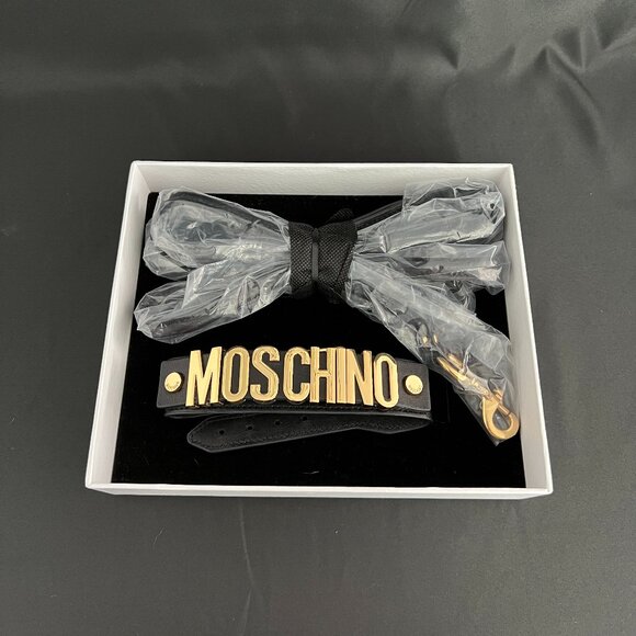 Moschino x H&M dog collar and leash; genuine leather - Picture 2 of 5